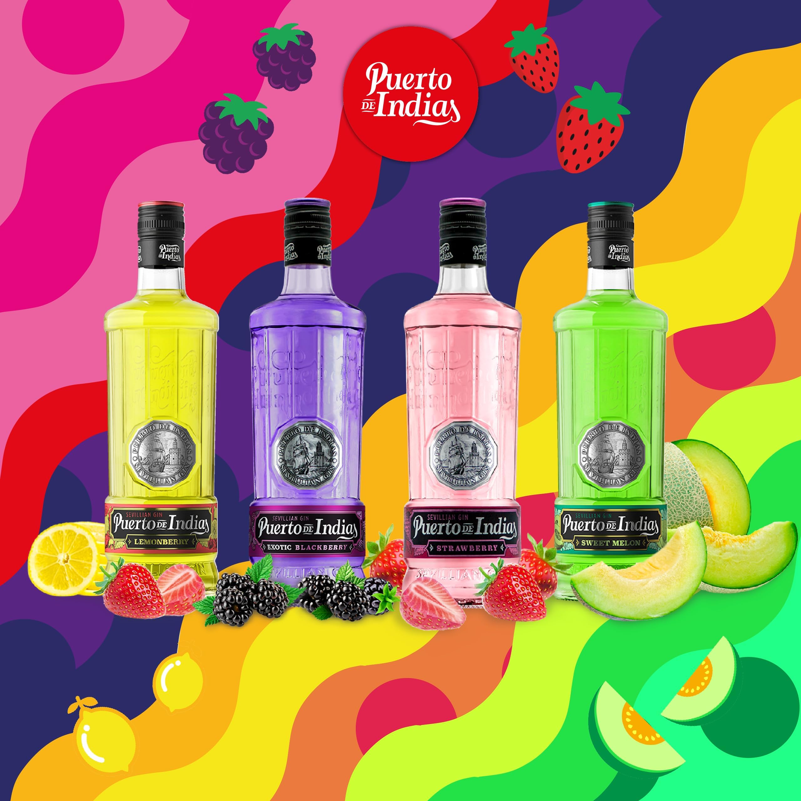 Puerto de Indias – Pack Ginebra de Melon Premium + Copa de Cristal Verde de Regalo – Pack Sweet Melon Premium Gin – 70 cl – 37.5º