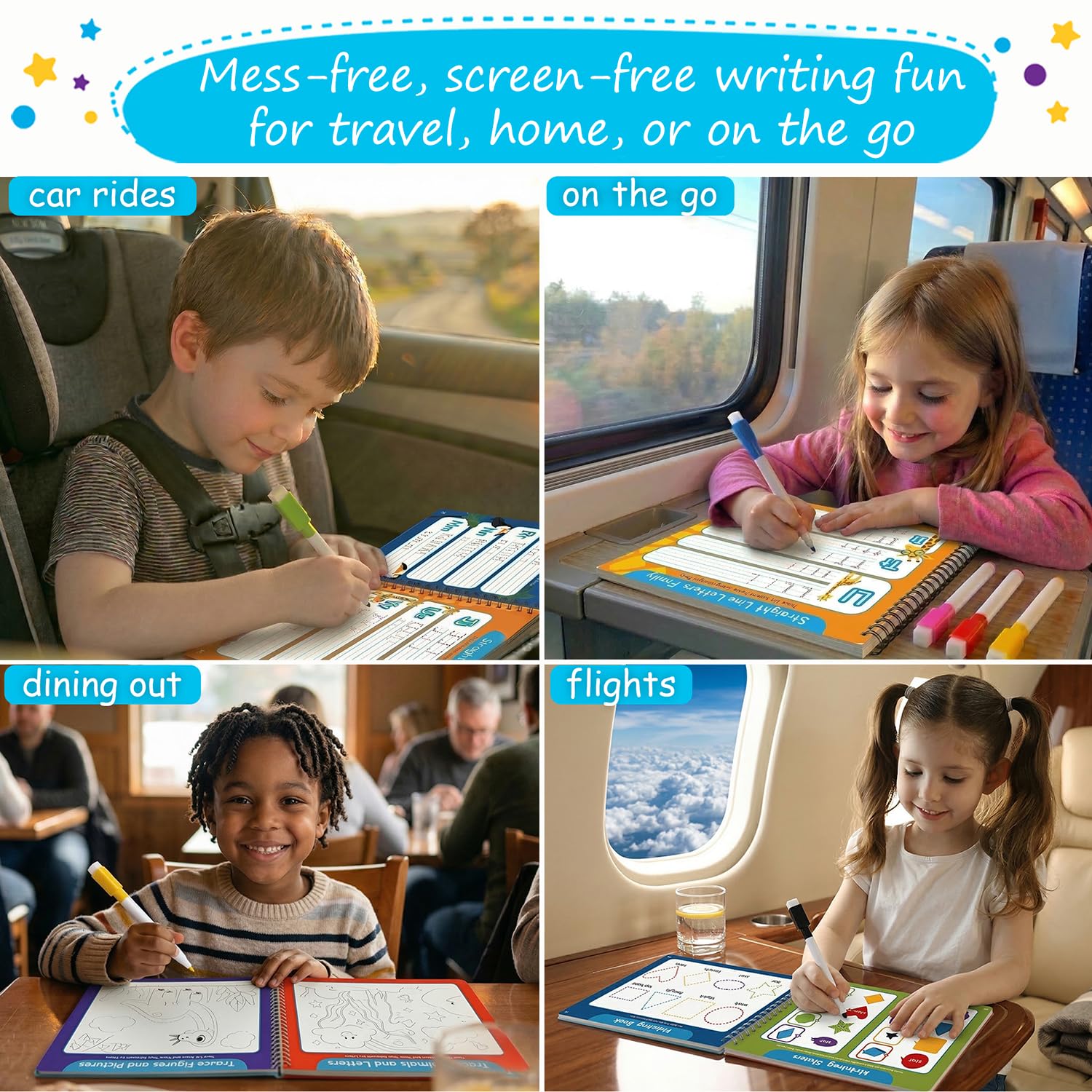 53 piezas de libro de trazado Simply magic I Can Write para niños de 3 a 5 años, borrado en seco, libro de trabajo preescolar, seguimiento del alfabeto ABC, práctica de escritura a mano para niños
