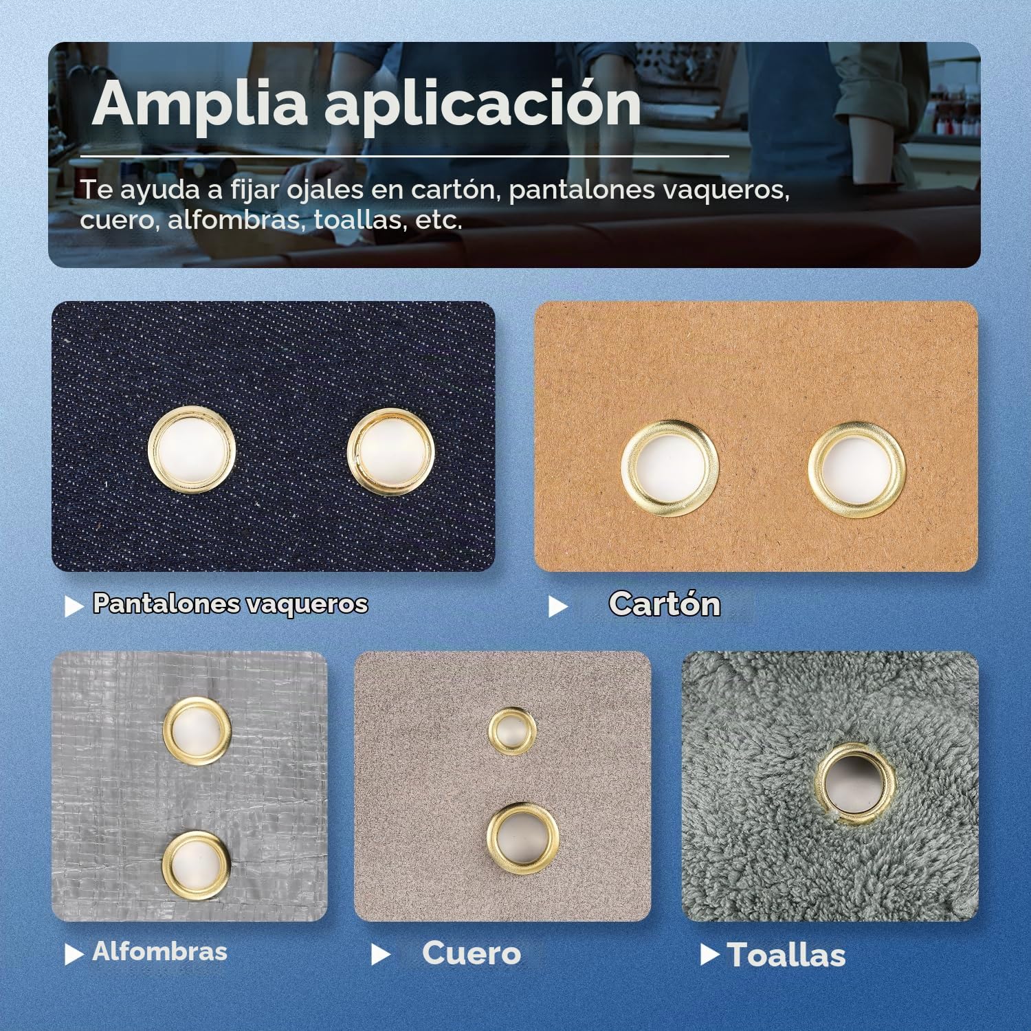 Bonvoisin Máquina Manual De Ojales A Presión, Con 3 Punzones | 1500 Ojales (6/10/12mm), Martillo, Base Metálica, Para Cuero, Jeans, Cartón, Tapetes, Ahorro En Laboratorio