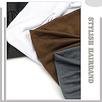 Vista 4 de Paquete de 4 diademas anchas para mujer, color negro, elegante, elástica, anudada, turbante de humedad, para entrenamiento, bandas para el sudor