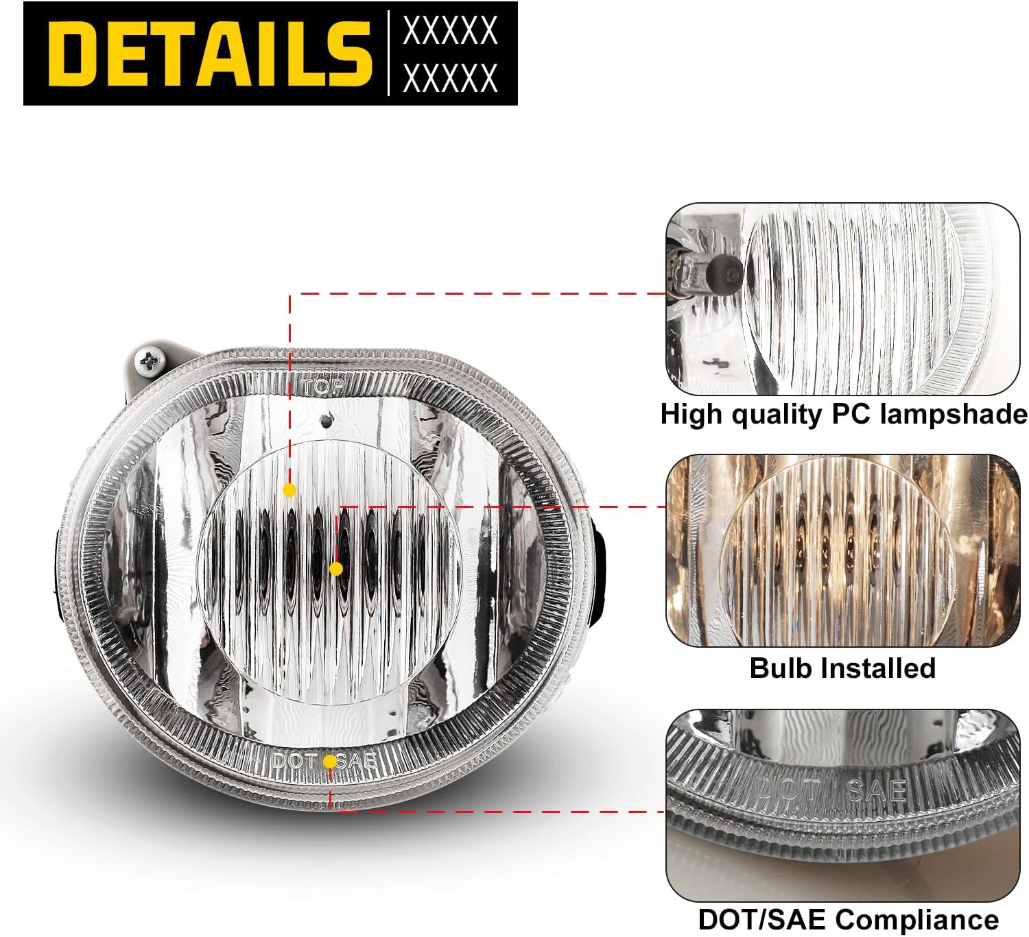 Fog Lights for Jeep Liberty 2002 2003 2004 with Bulbs H10 12V 42W OE Fog Lamps Assembly- 1 Pair (Clear Lens)