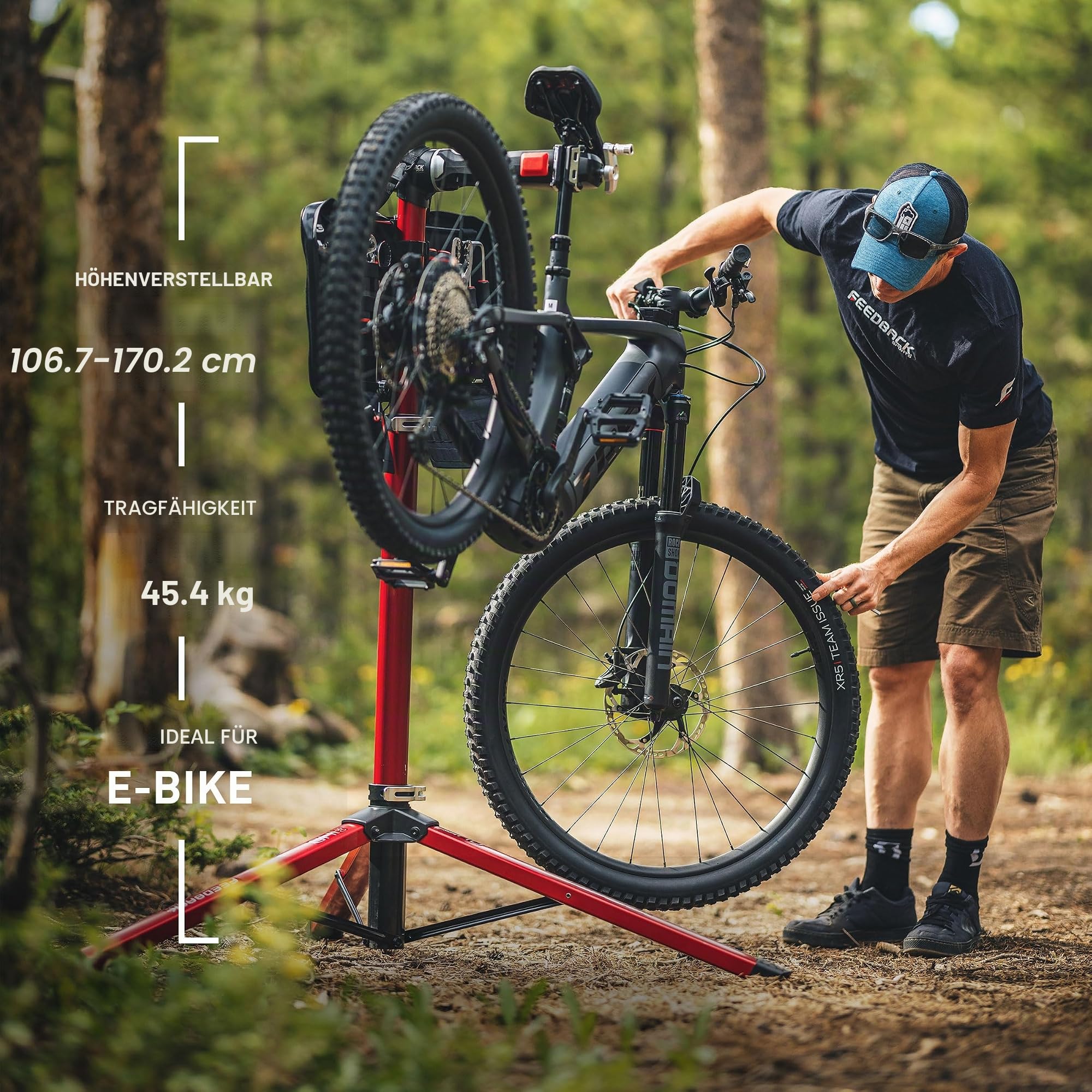 Feedback Sports FB Pro Mechanic HD, einfarbig, Einheitsgröße, 17650 - Fahrrad-Reparaturständer aus Aluminium, besonders für schwerere Fahrräder geeignet, steifere Konstruktion als Pro Elite
