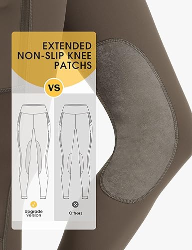 Miniatura 5 de FitsT4 - Mallas de equitación para mujer con bolsillos con cremallera, parche en la rodilla, malla de enfriamiento, pantalones ecuestres para la