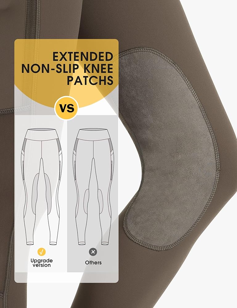 Pantaloni Da Equitazione Invernali Donna FitsT4 - Foderati In Pile, Resistenti All'Acqua, Con Tasche