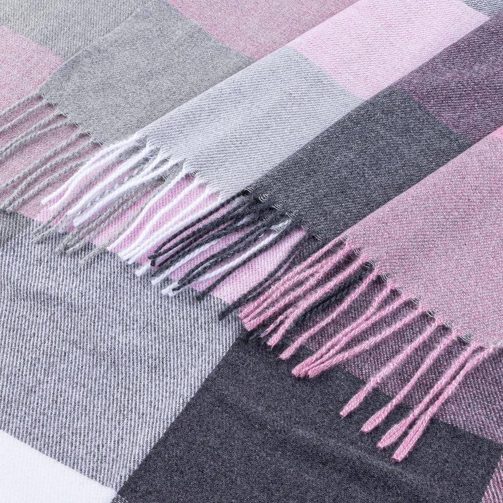 Umjetnost Soft Cashmere Feel Winter Scarf for Women Fashion Plaid Warm Long Blanket Scarves Pashmina Shawls and Wraps - Image 4