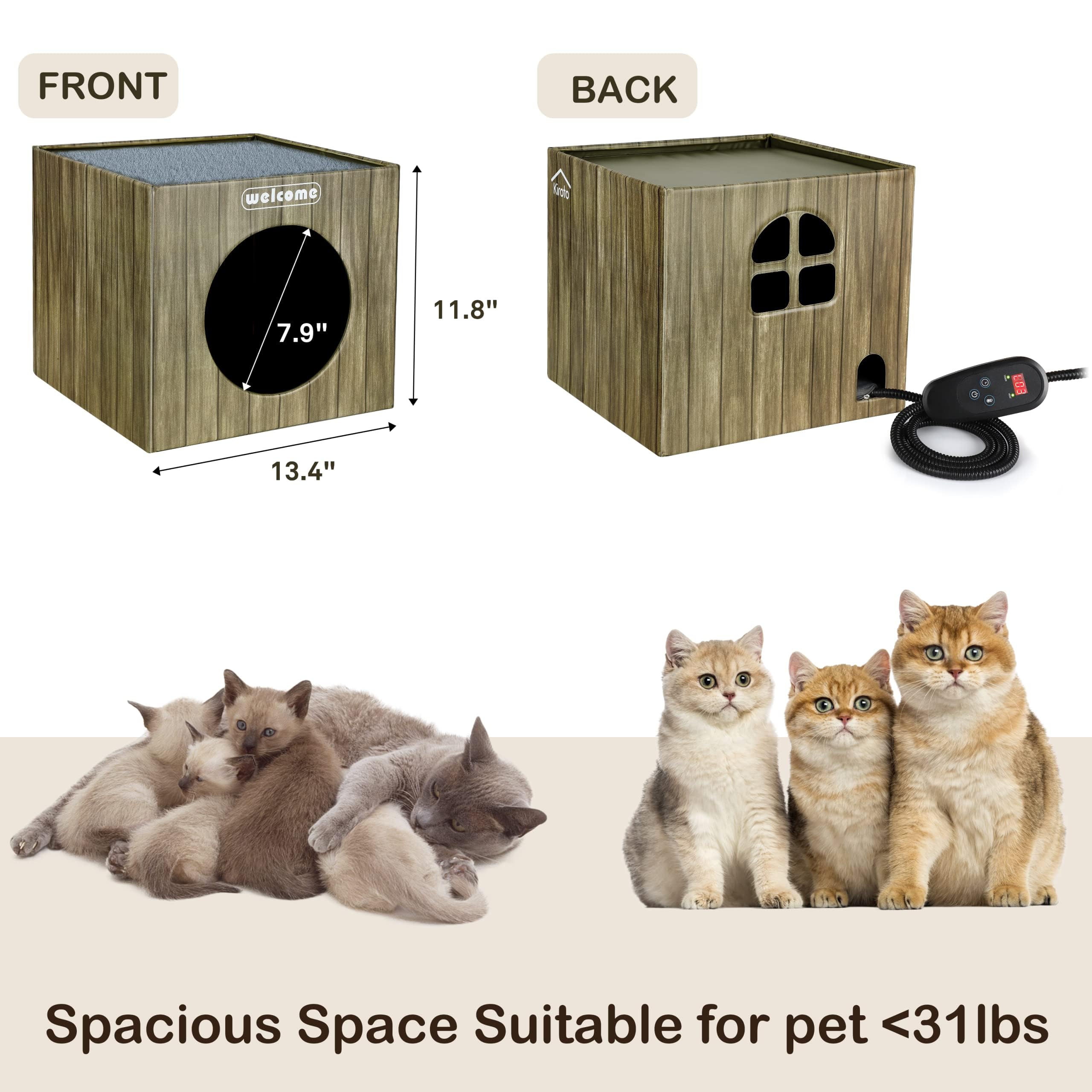 Outdoor Cat House Rabbit House Heated Winter Heated Cat House