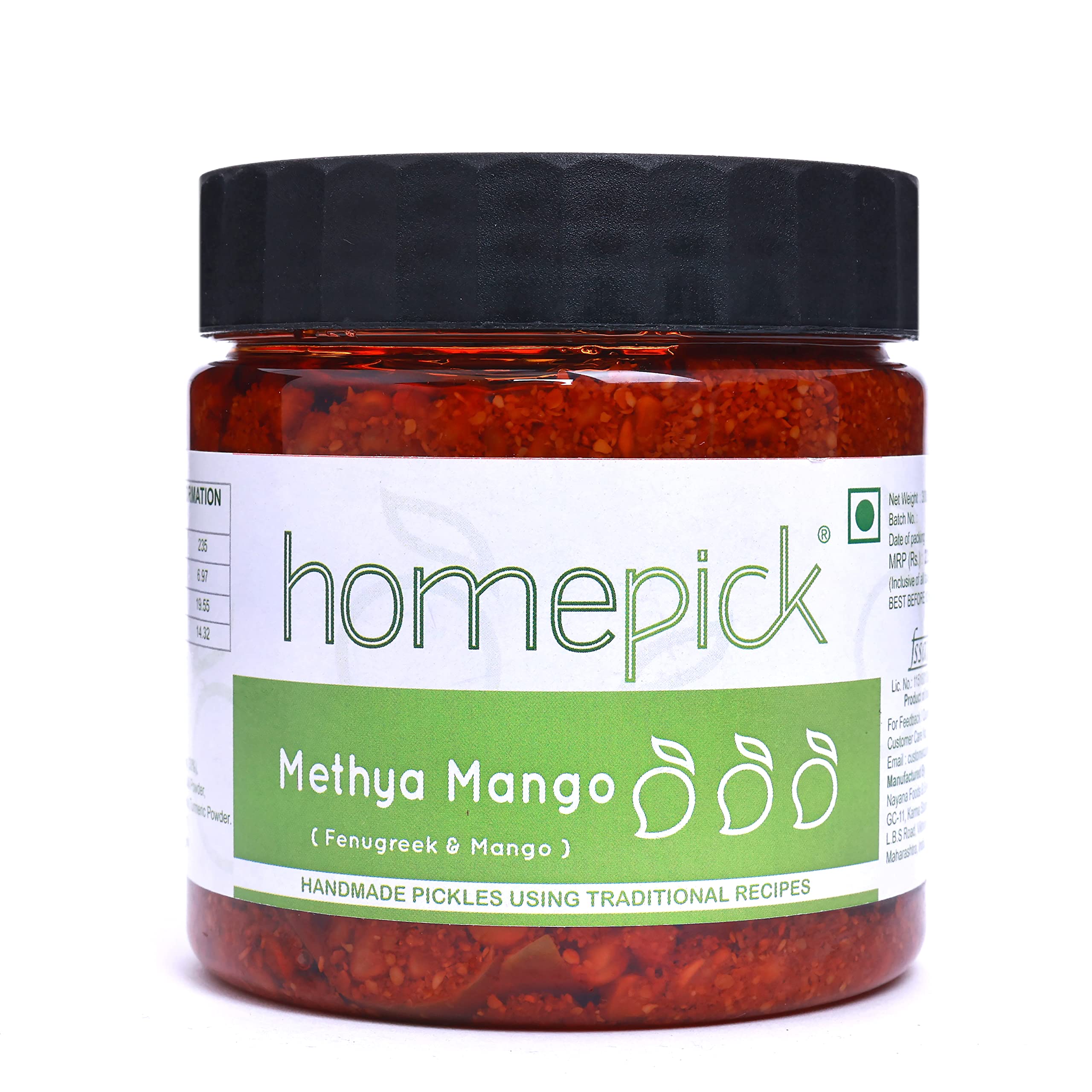 Methya Mango Pickle 300g - Fenugreek and Mango Pickle