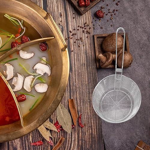 Miniatura 2 de Cesta de colador de pasta de malla de acero inoxidable, colador de araña, cesta de comida frita, colador de wok, colador de cocina, colador de