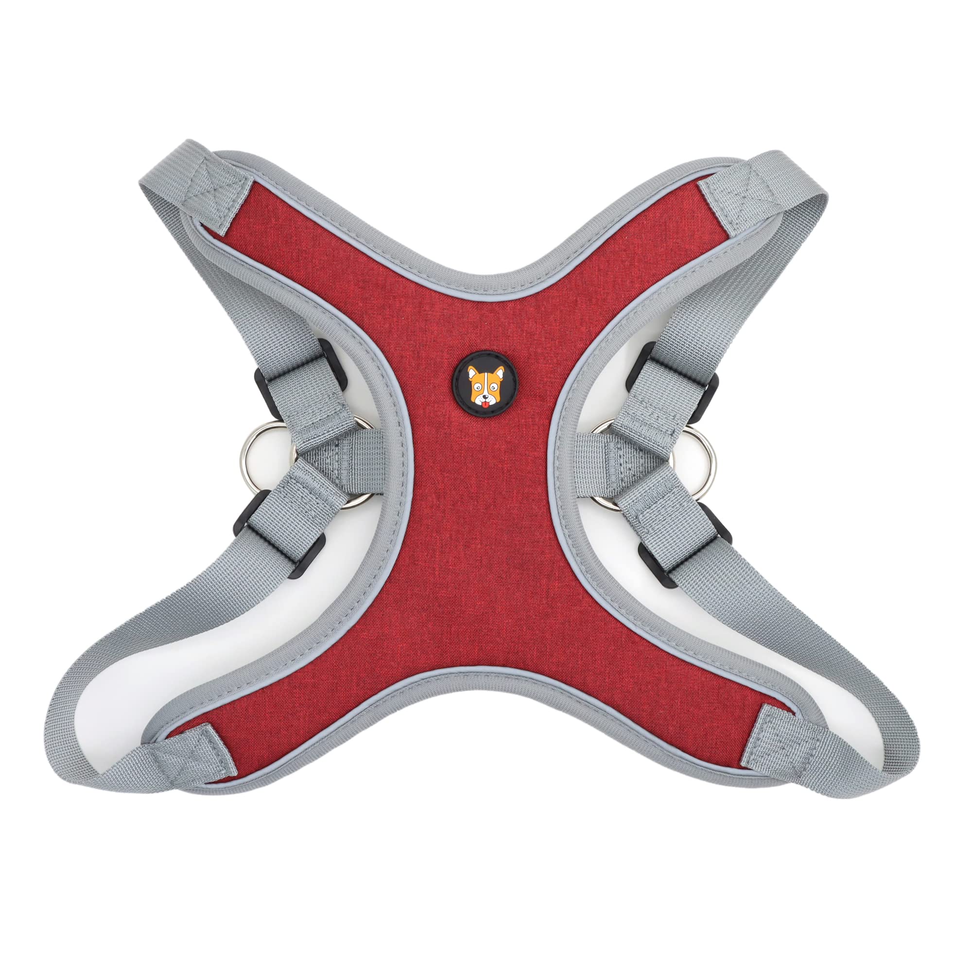 Photo 1 of Adjustable Dog Harness Vest and Leash Set for Small, Medium Dogs No Pull, Step in Escape Proof Reflective Easy Walk Puppy Harness, Red, XS (Comes with A Measuring Tape) XS(Chest:11.8-15.7") Red