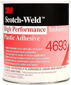 3M High Performance Industrial Plastic Adhesive 4693, Light Amber