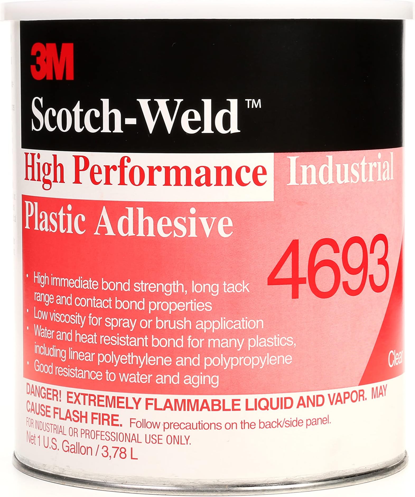 3M High Performance Industrial Plastic Adhesive 4693, Light Amber