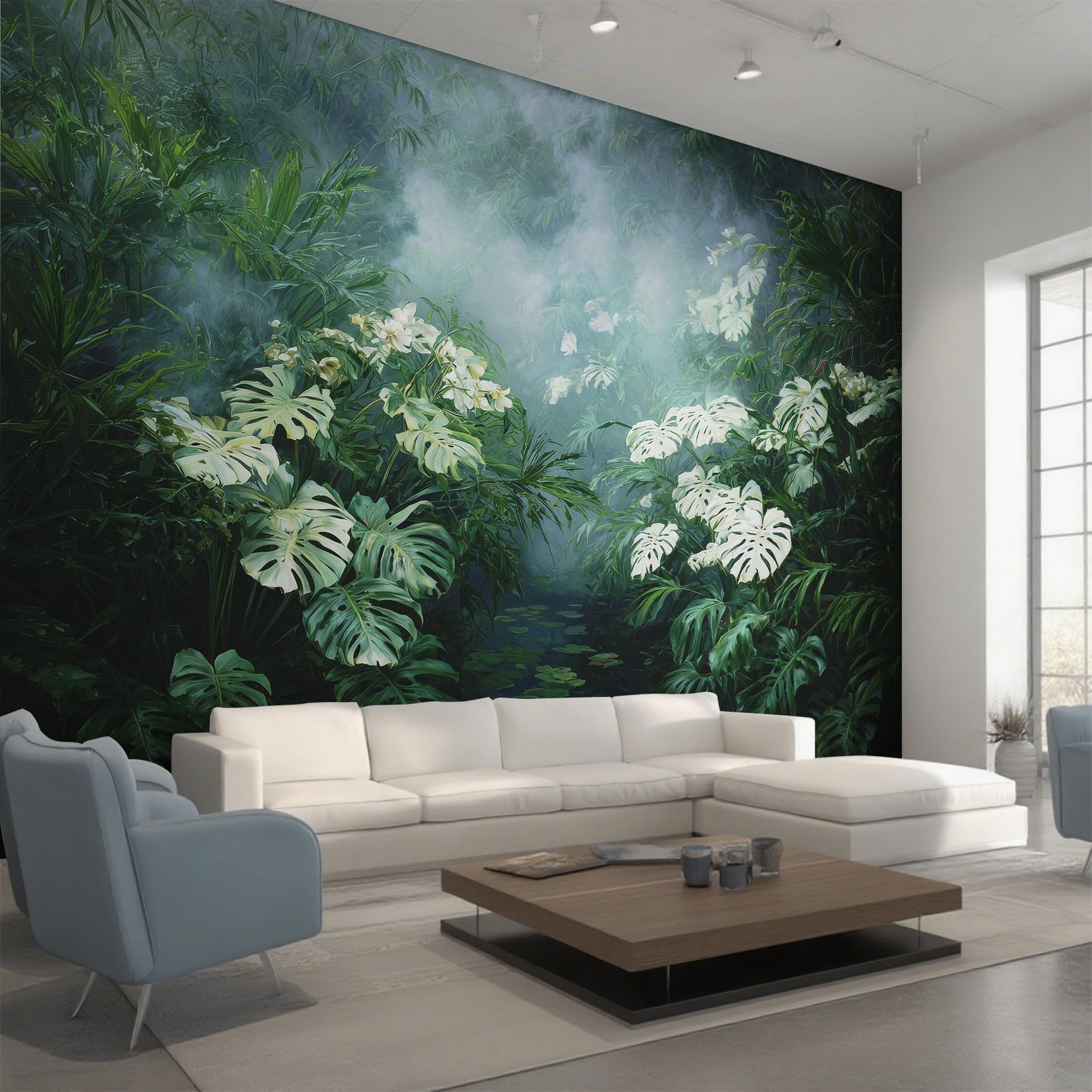 Papier peint jungle tropicale 450x315 intissé | Fresque murale salon ssh-28