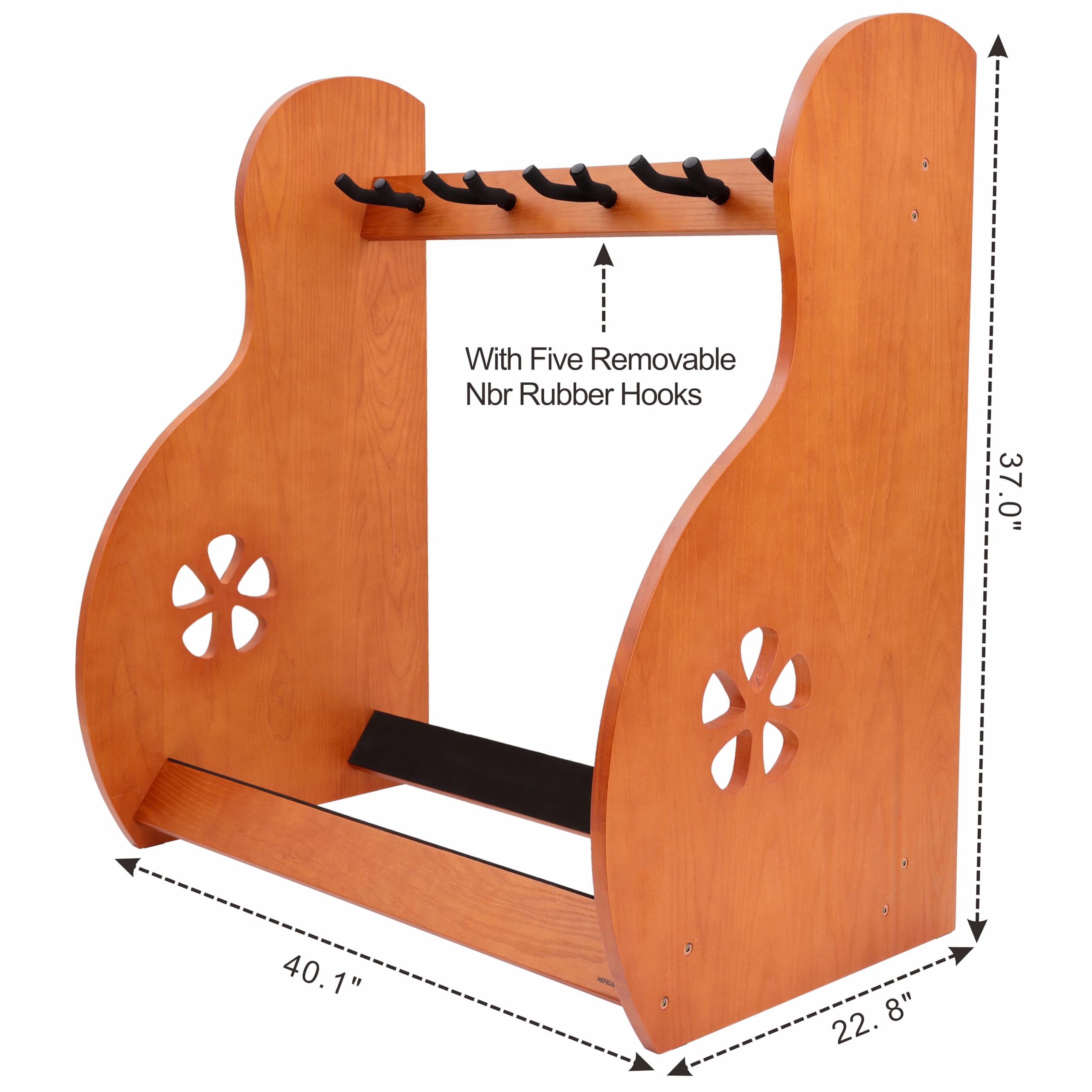 Nefelibata Mehrzweck Gitarrenständer 5 Holz Gitarrenständer Bodenständer für Gitarren und Koffer, E-Gitarre, Akustikgitarre, Bassgitarre, Celli - Deutsch Aschbraun