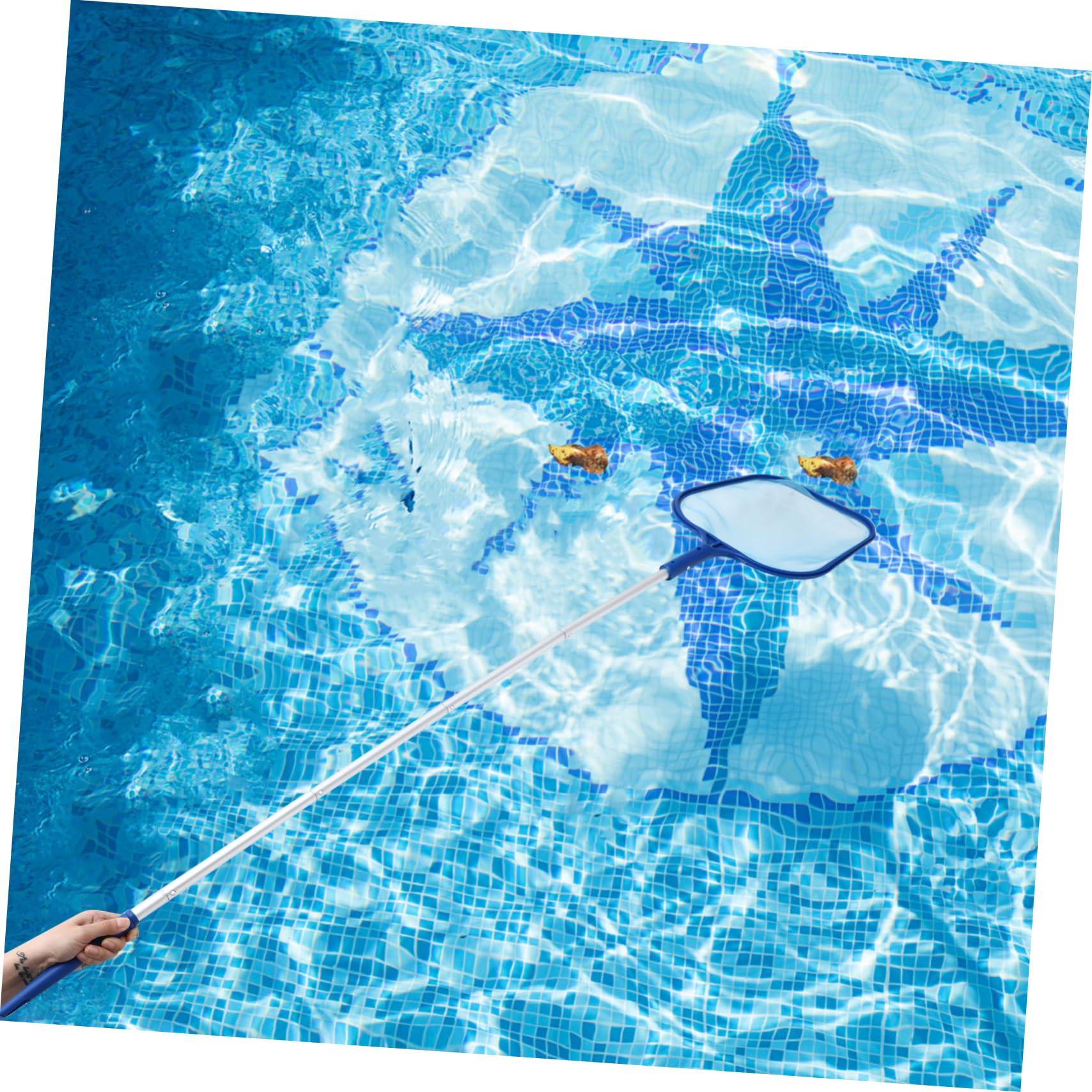 Kit de Limpieza de Piscinas 1 Set, Red de Hojas de Malla Detallada, Poste de 5 Secciones Extraíble, para SPA y Piscinas Superficiales Agua Profunda