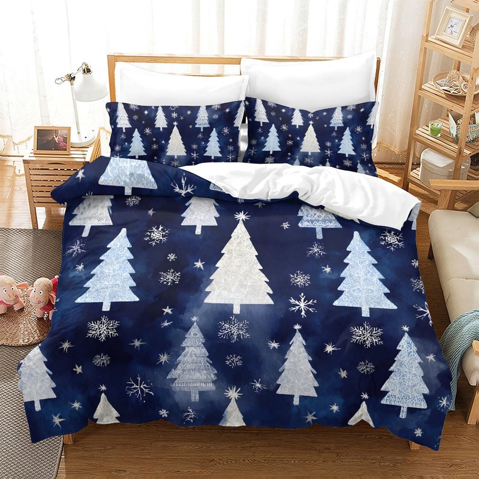Housse de couette coton ultra doux Winter Trees 3D cadeau grand mère