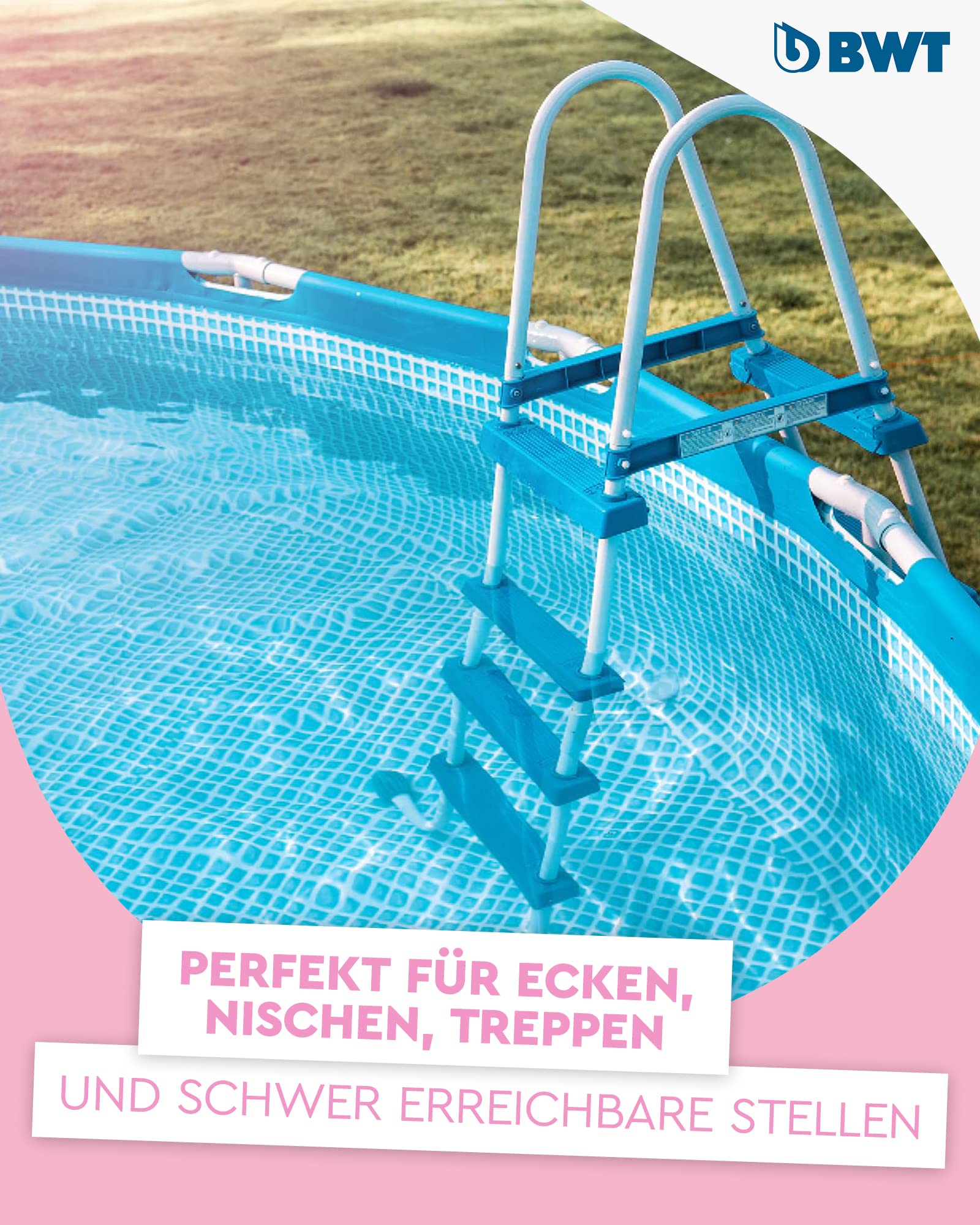 BWT Poolsauger BC02 (mit Standard-Poolstange) | Effektive Reinigung von freistehenden Pools und Pools bis 10 m³ | Kabelloser Betrieb mit maximaler Bewegungsfreiheit | Hohe Saugleistung