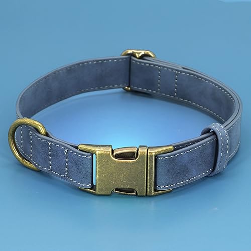 Miniatura 4 de PET ARTIST Collar de cuero para perro niño, collar de perro resistente con cierre de metal ajustable a prueba de óxido, para perros pequeños,