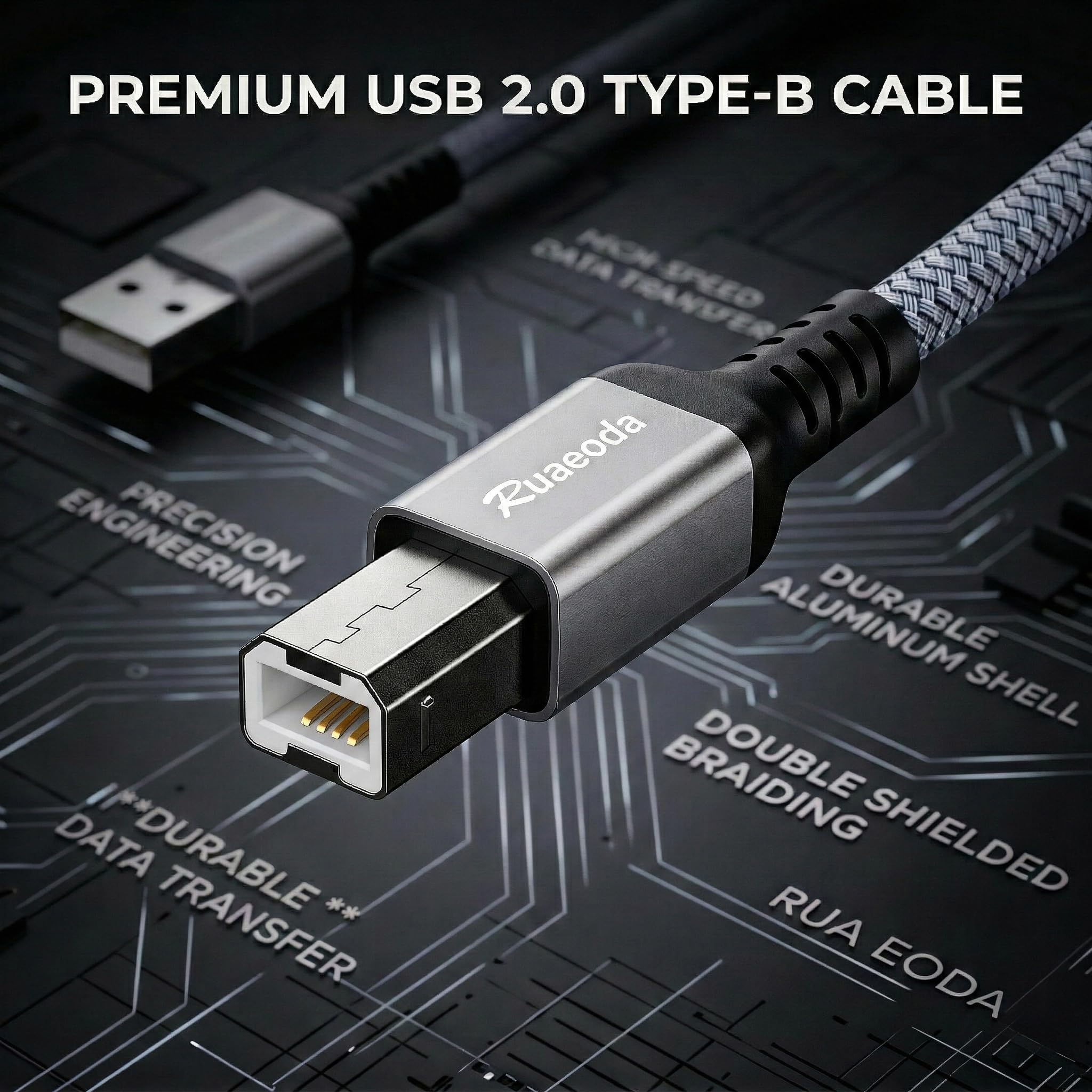 Cavo USB per stampante HP, 3 m, cavo USB 2.0 tipo A maschio a B maschio, compatibile con HP, Canon, Epson, Lexmark, Dell, Xerox, Samsung