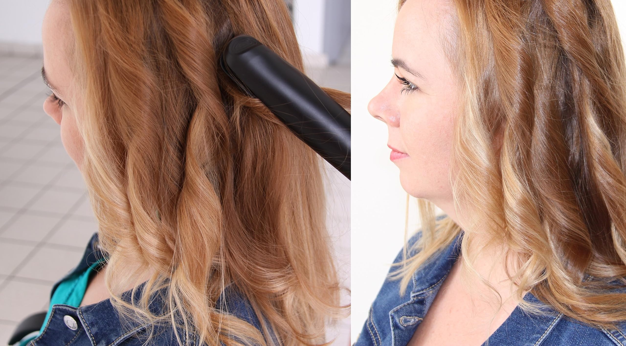 LITTLE BALANCE 8625 Ionic Twist & Liss, Lisseur Boucleur cheveux 2 en 1, Finition Longue, Température réglable, Technologie Ionique avec plaques Céramique/Tourmaline, Noir