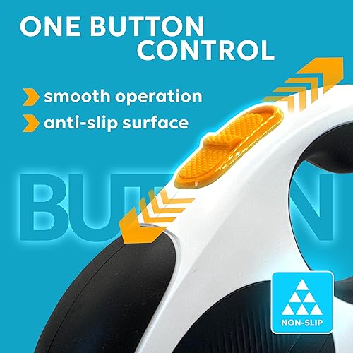 Miniatura 5 de Correa retráctil para perros para mascotas de hasta 66 libras, cinta de nailon reflectante resistente de 16 pies, sin enredos, mango antideslizante