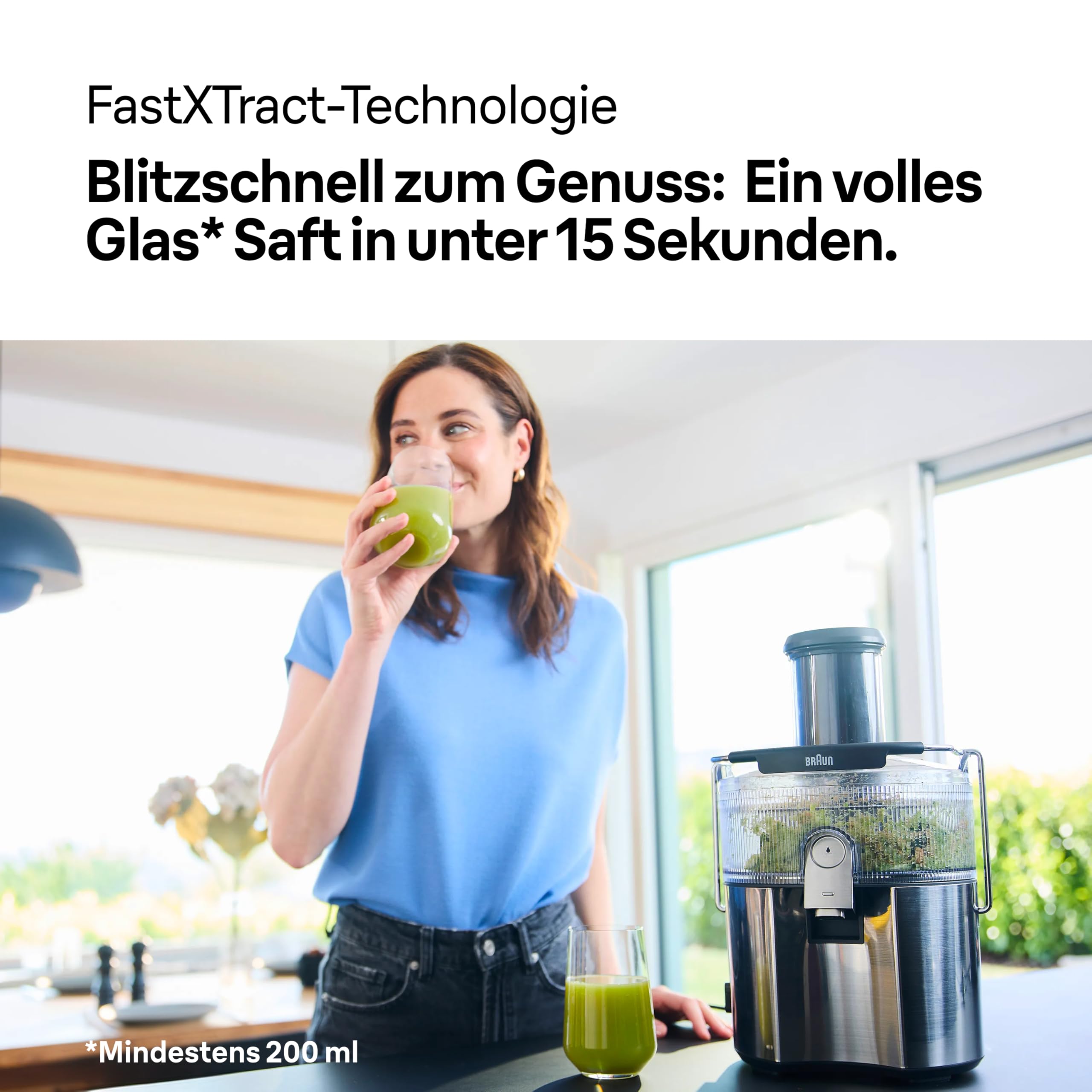 Braun MultiJuice 7 SJ700, Zentrifugalentsafter mit ColdXtract-Technologie, 75 mm Einfüllöffnung, 2L Fruchtsaftbehälter, Anti-Tropf-System, 4-faches Sicherheitssystem, Edelstahlfilter, 1000W, Grau