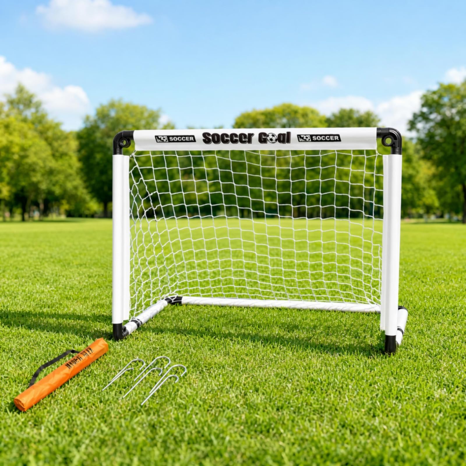 Equipo Deportivo Portería Infantil Plegable Tubular Portería Fútbol Plegable para Exterior, Interior, Entrenamiento