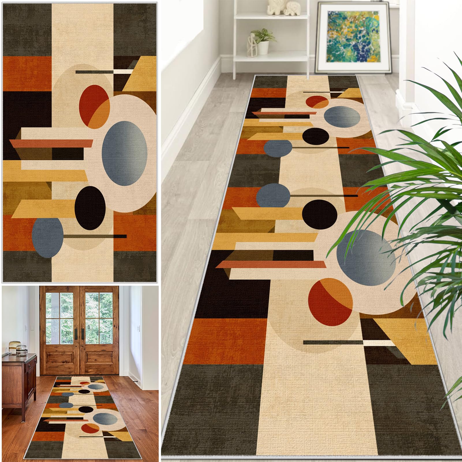 Extra Long Runner Rugs for Hallway Non Slip Carpet Absorbent Runner Rug 120 x 200 cm Carpet Runners for Kitchen Hallway Runner Kitchen Rug Entrance Large Machine Washable Door Mat Stair Runner Rug