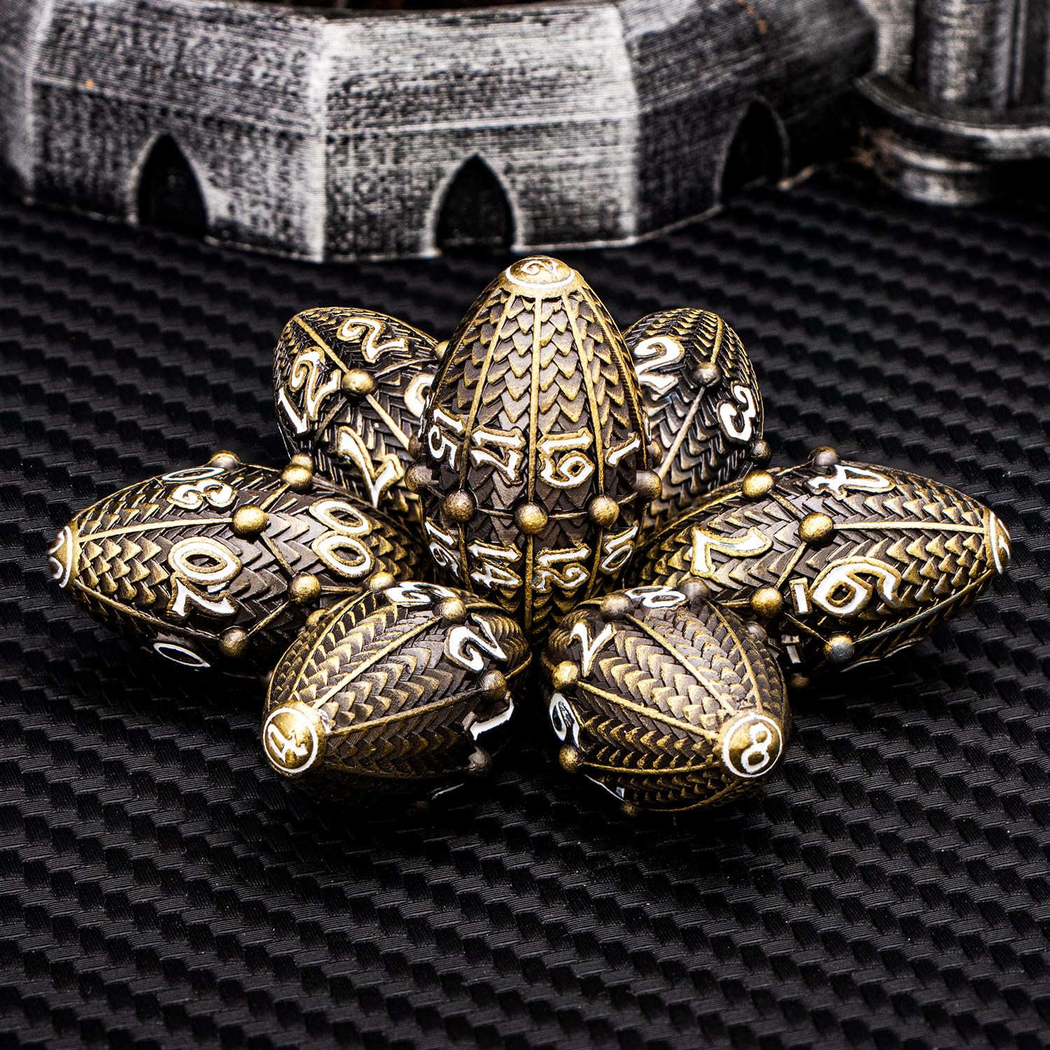 ARUOHHA DND Metal Dragons Dice Bronze Dragon Egg Dice with Rotating Dragon Egg Shell - Image 4