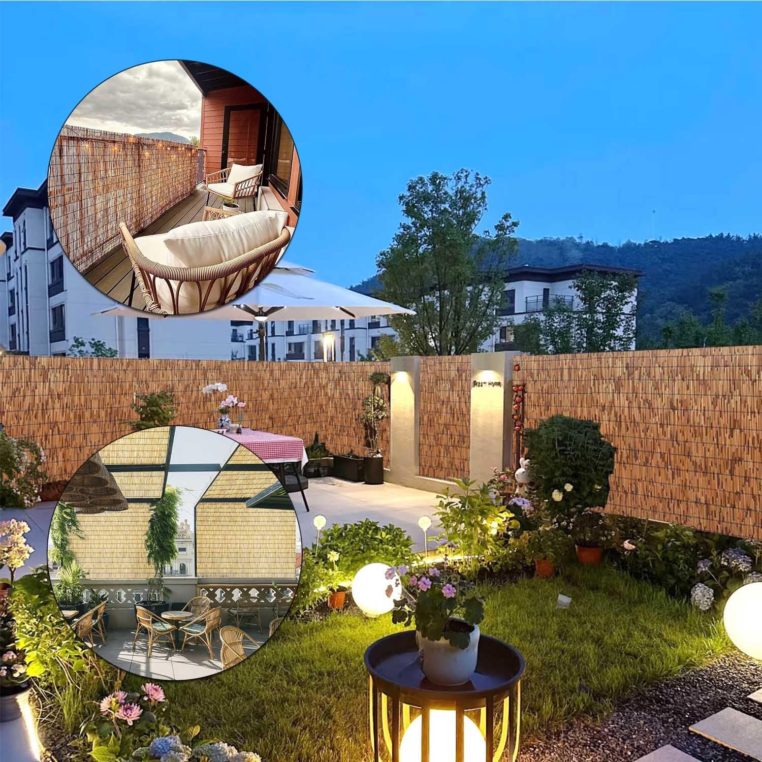Naturalny bambus ochrona przed wzrokiem, wodoodporna mata bambusowa na balkon, ogrodzenie ogrodowe, osłona przeciwsłoneczna, ogrodzenie trzcinowe, łatwa instalacja, przyjazny dla środowiska materiał