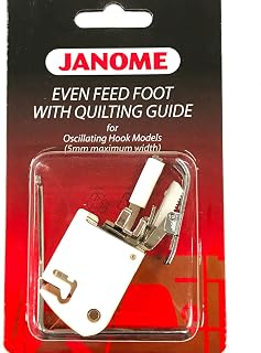 Janome Even Feed Foot with Quilting Guide Oscillating Hook Models for Low-Shank Sewing Machines
