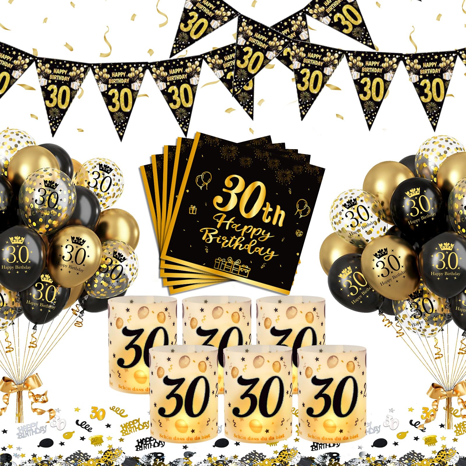 Jaciya R.I.P Schärpe Zum 30. Geburtstag – Gold-schwarzer Glitzer, Verstellbar, Für Mottopartys