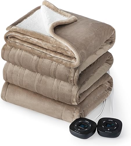 Bedsure Manta eléctrica de franela Queen  Manta térmica de franela con 10 ajustes de calor, manta térmica con 10 ajustes de tiempo, temporizador de disponible en Yaxa Peru