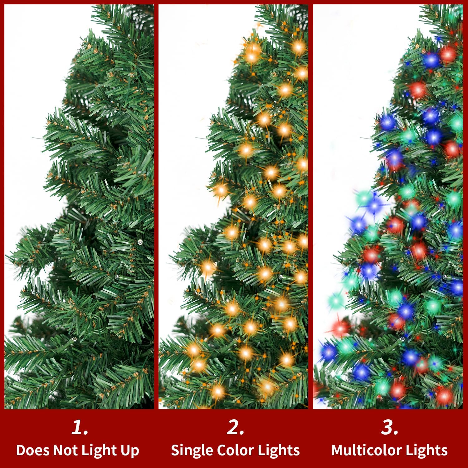 5FT Christmas Tree with Lights,Artificial Christmas Tree with 150 LED Lights and 600 Branch Tips,Xmas Tree with Foldable Stand Perfect for Indoor&Outdoor,Christmas Decoration for Party by DNKMOR