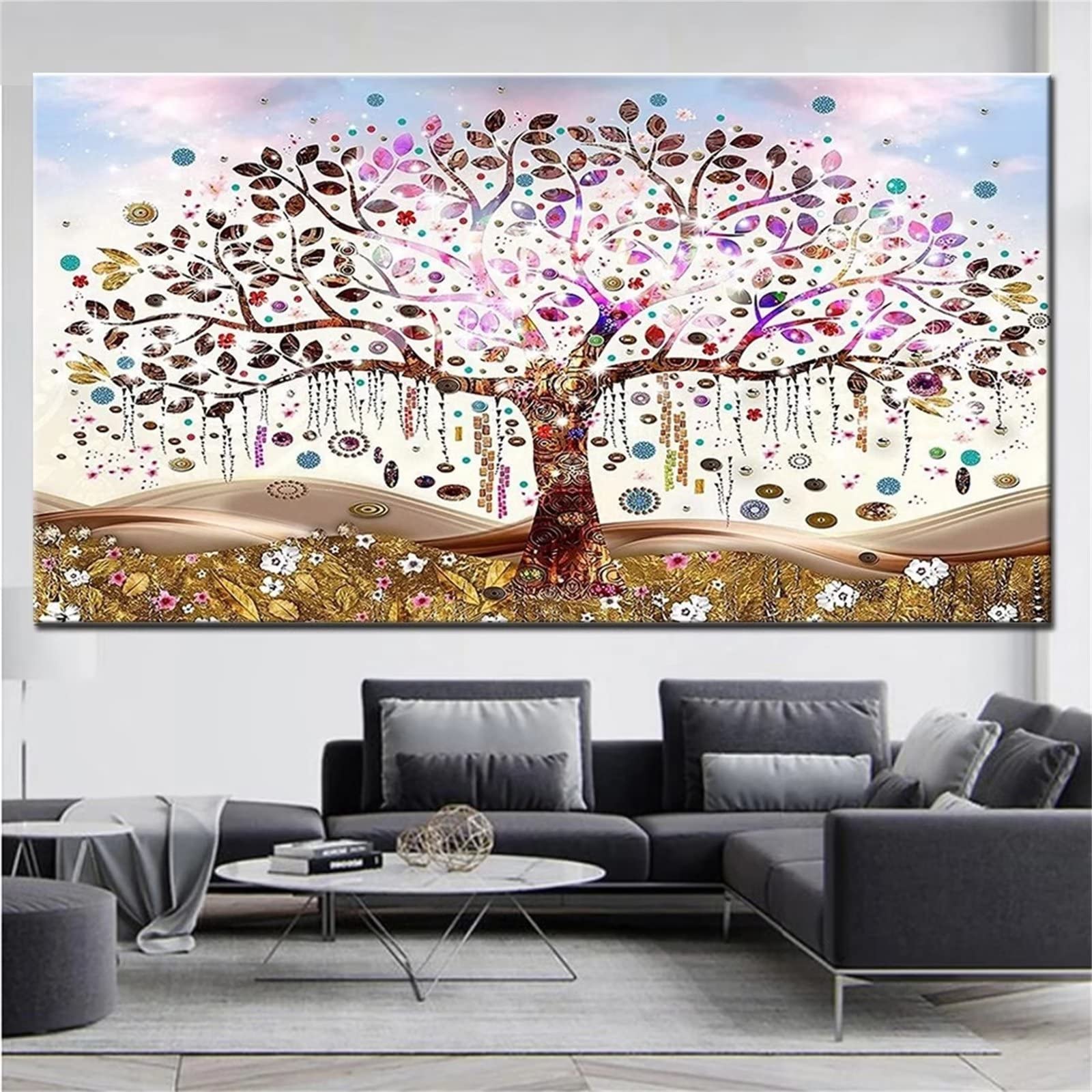 Diamond Painting Set Glücksbaum60x120cm DIY Mosaikherstellung Diamont Painting Kinder Bastelset Ostern Geschenk, Erwachsene Anfänger Diamant Painting Bilder für Home Büro Aesthetic Room Décor T-1561