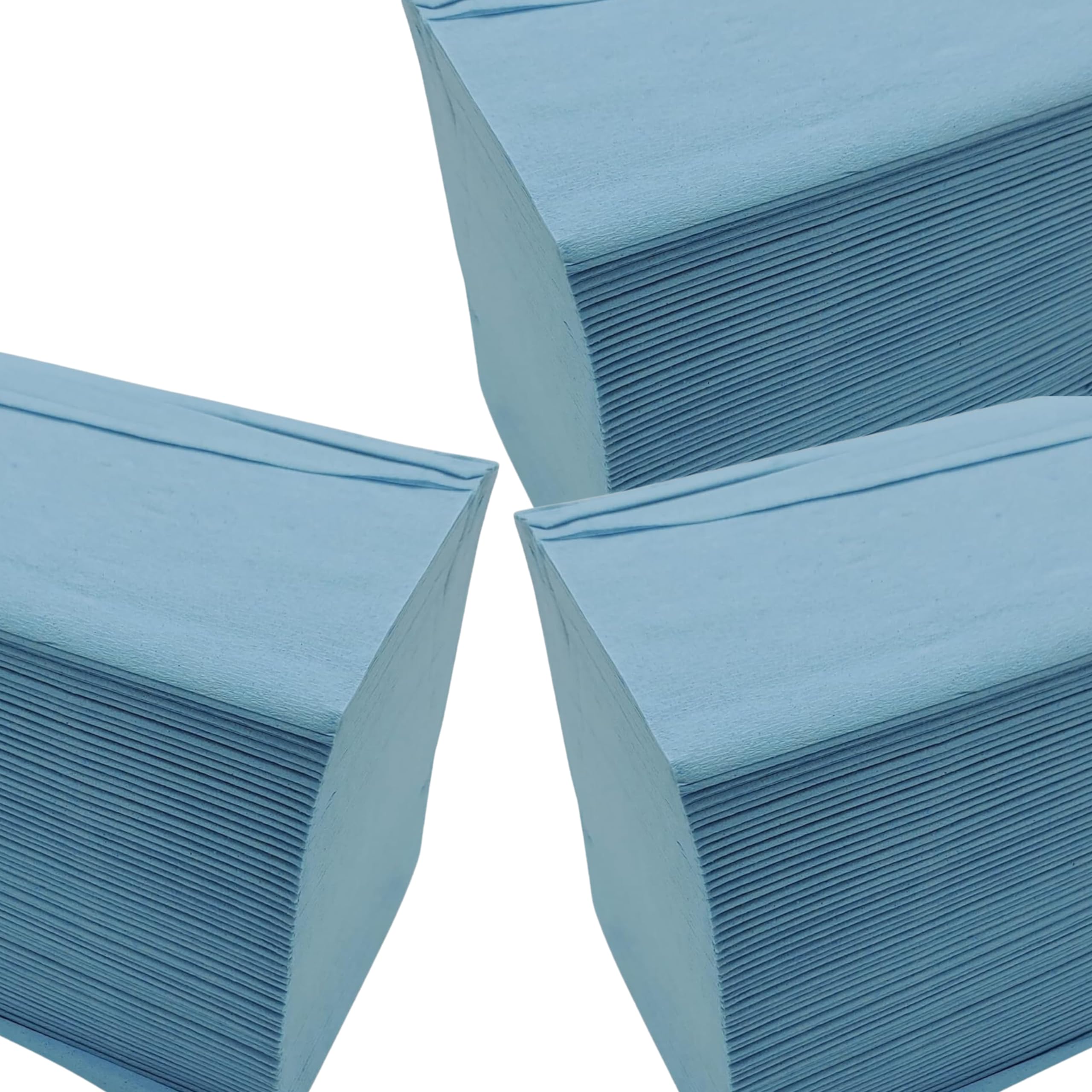 DSTOCK60 - Essuie-main enchevêtré Papier pliage en W bleu - Ouate de Cellulose - 2 épaisseurs - 22 x 35 cm - Carton de 3750 feuilles
