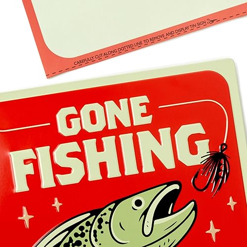 Miniatura 8 de Hallmark Tarjeta del día del padre con letrero de hojalata extraíble (pesca ida)