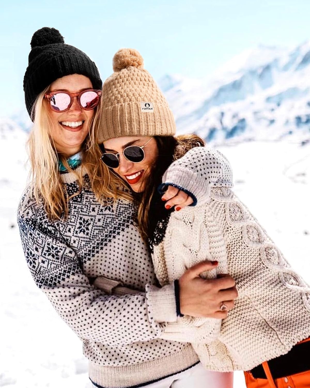 FURTALK Womens Winter Beanie Hat with Knitted Pom Pom Warm Fleece Lined Knit Soft Skull Cap for Women - Image 7