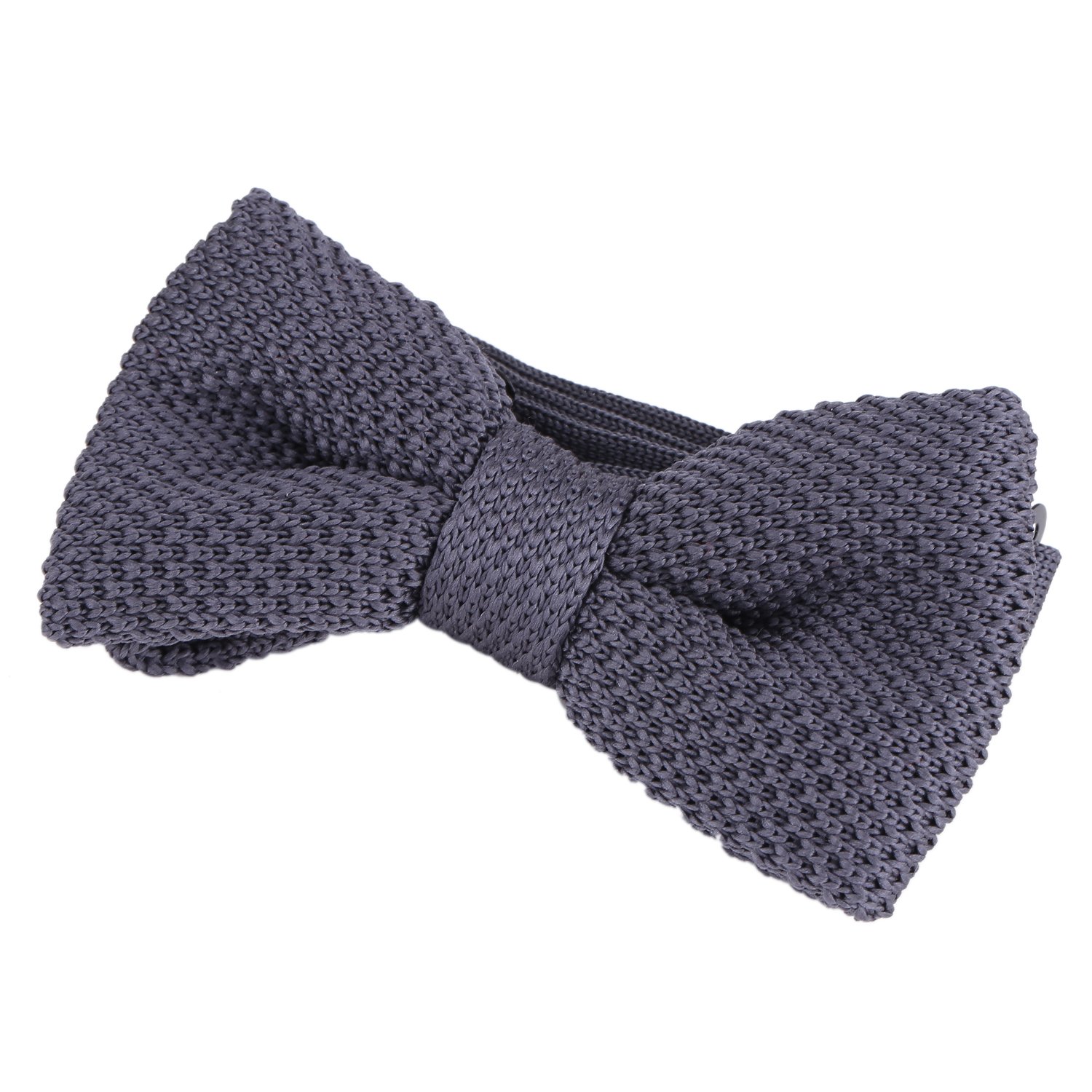 Dondon Men's Anthracite Knit Knitted Bow Tie Pre Tied And Adjustable Dark Grey