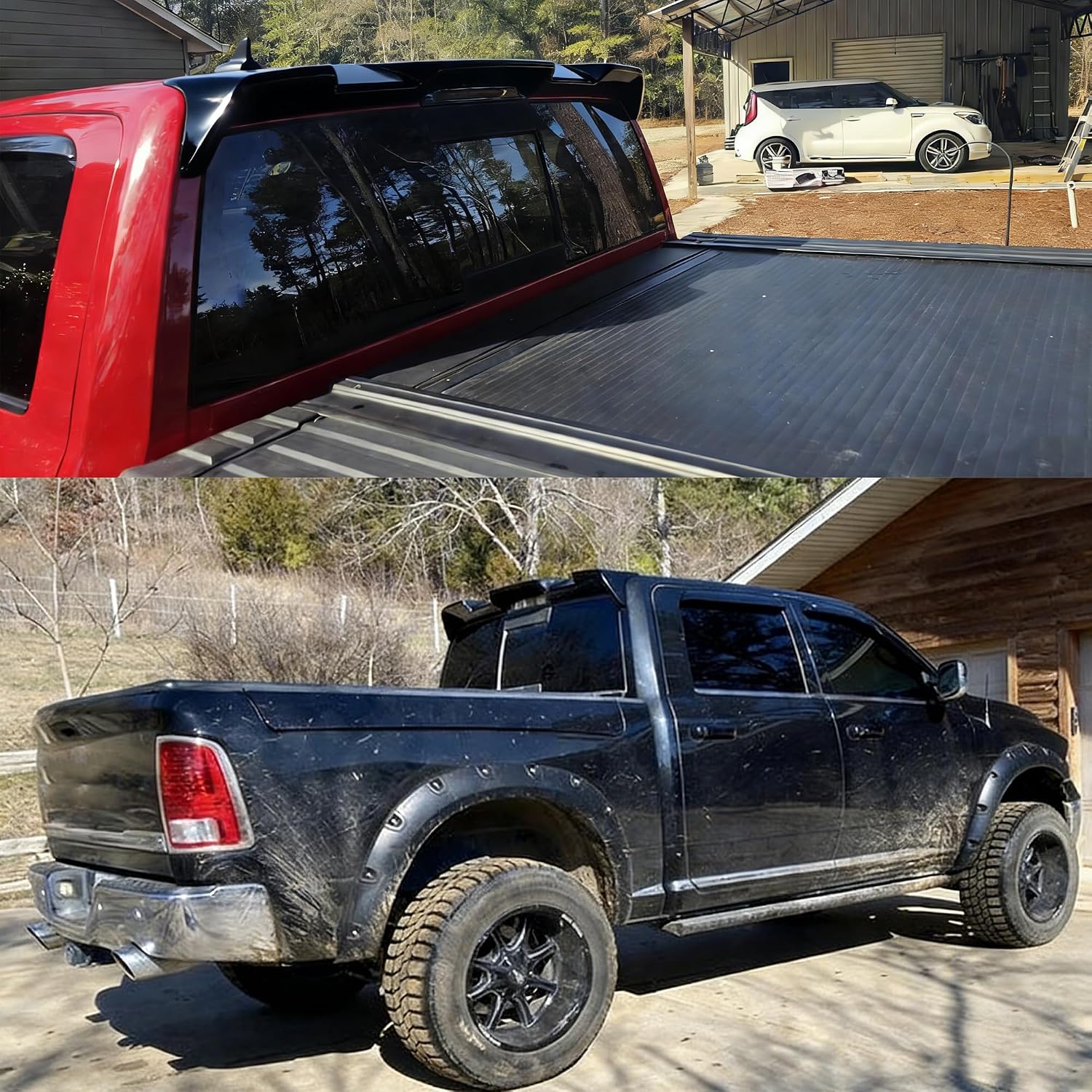 Rear Roof Cab Spoiler Visor Wing Fit for Dodge RAM 1500 2013-2018 Accessories Big Horn/Express/Laramie/Lone Star/Longhorn/Rebel/SLT/Tradesman/Sport Style Top Lip Exterior