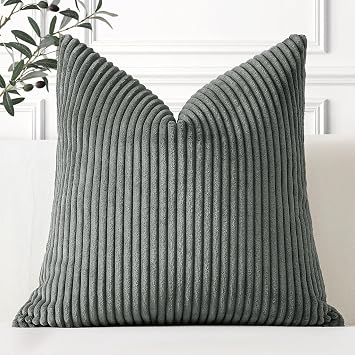 XMAYODS Decorative Throw Pillow Covers 45 x 45cm, Soft Modern Cushion Covers 60x60, Pillow Cases 30x50 for Sofa Couch BedroomDark Gray,55x55CMPack of 1