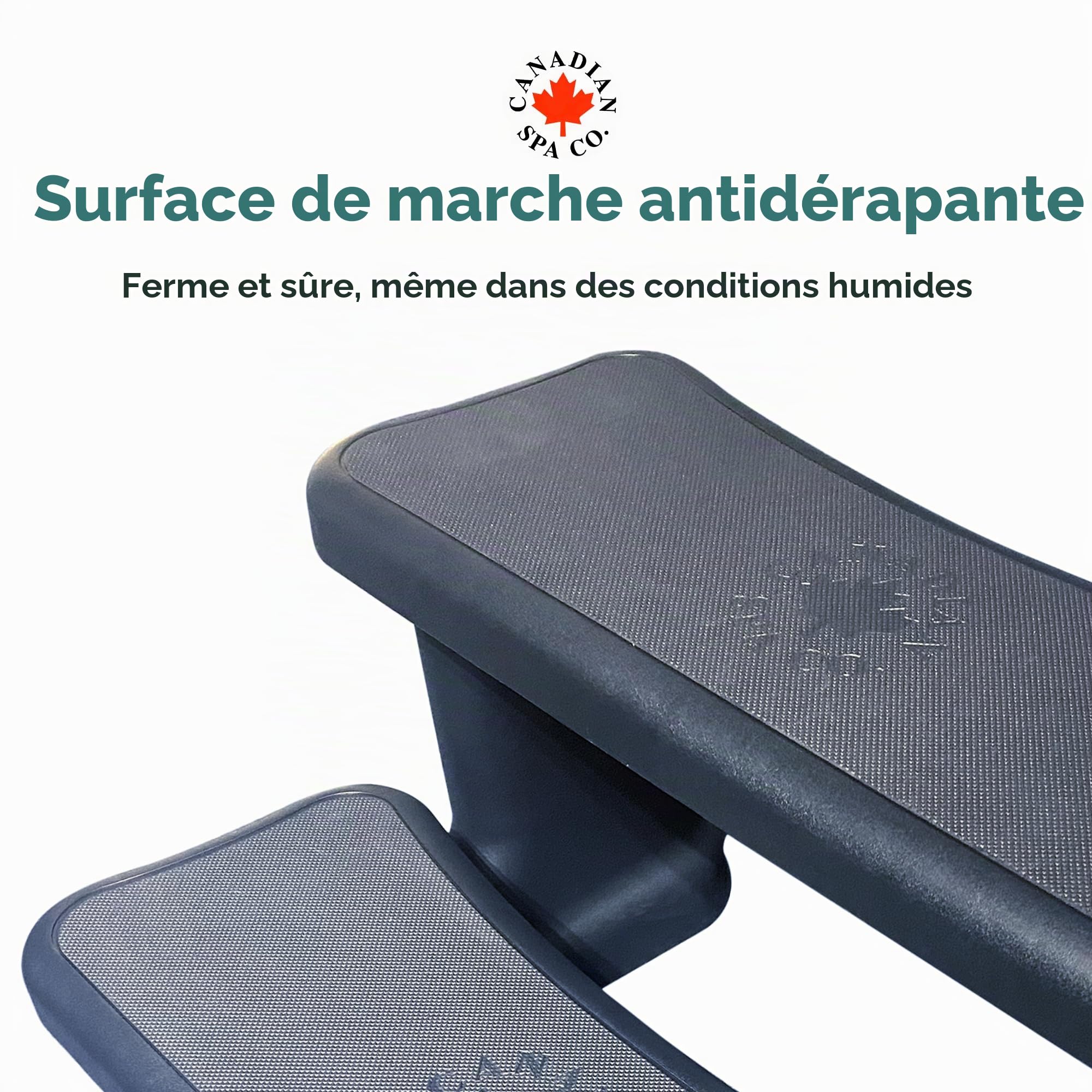 CANADIAN SPA CO. Escalier universel pour spa, 2 marches, 40 x 72 x 52 cm, aide à l'entrée dans la piscine, antidérapant et portable, accessoire pour spa