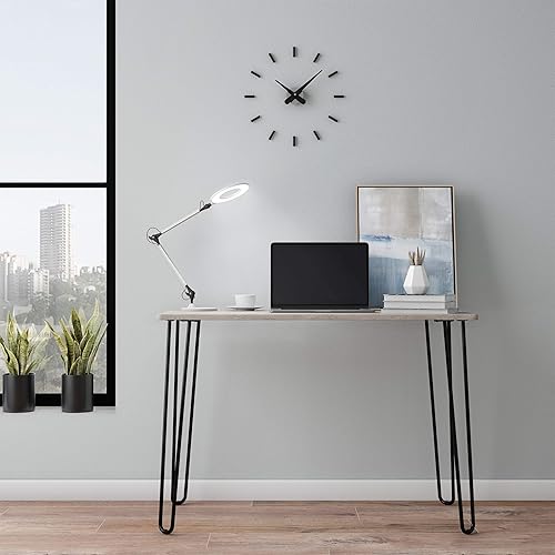 Miniatura 5 de Lavish Home Lámpara LED de escritorio, lámpara de arquitecto con brazo oscilante, iluminación solar natural ajustable para oficina en casa,