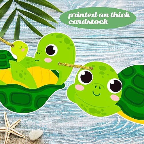 Miniatura 5 de Cartel de fiesta de tortuga, 3 piezas bajo el mar, tortugas marinas, fiesta de cumpleaños, decoración de fiesta de cumpleaños para temática