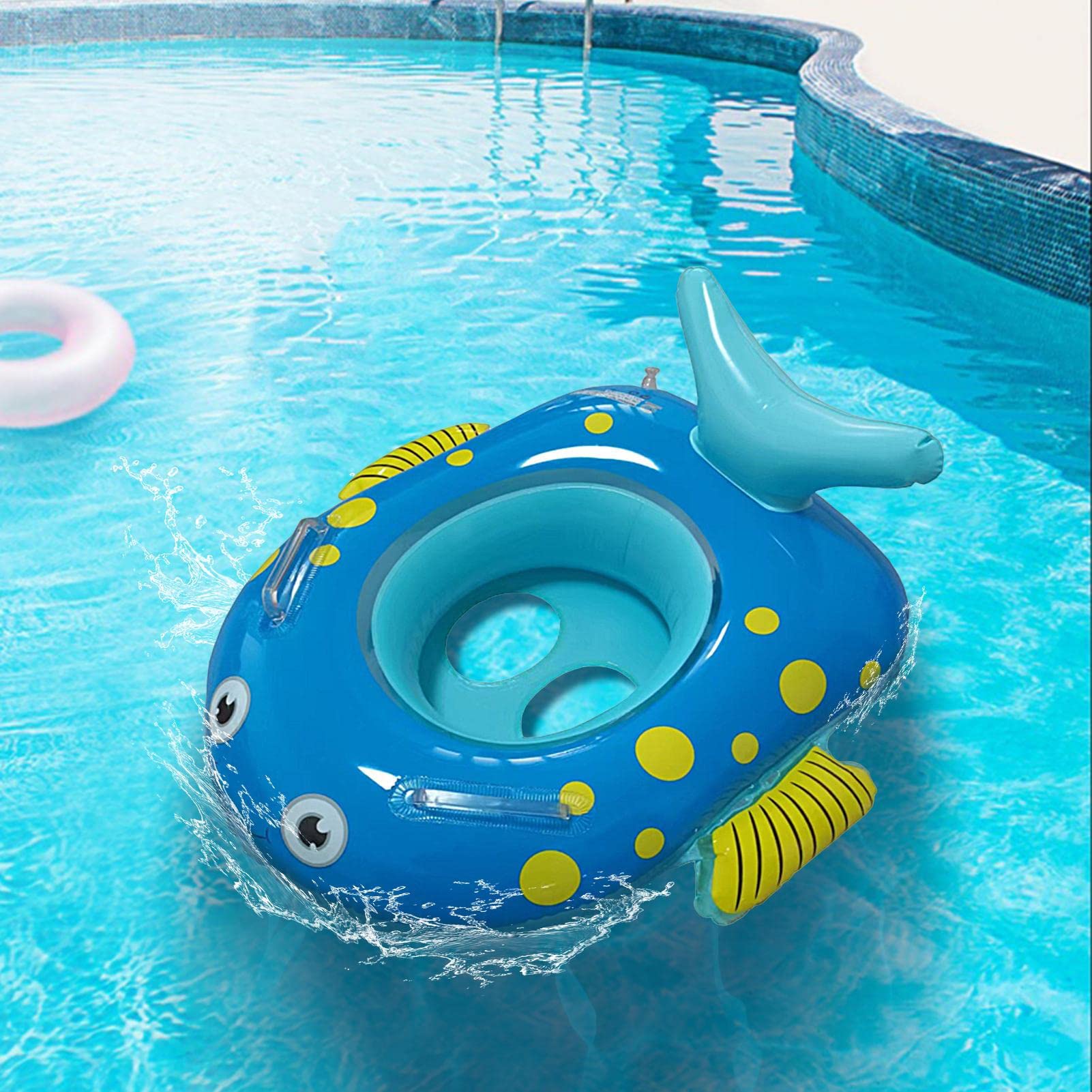 AOUVT Anillo De Natación Inflable Con Parasol Para Niños – Asiento De PVC Engrosado Con Campana, Ideal Para 3-36 Meses, Piscina Y Playa