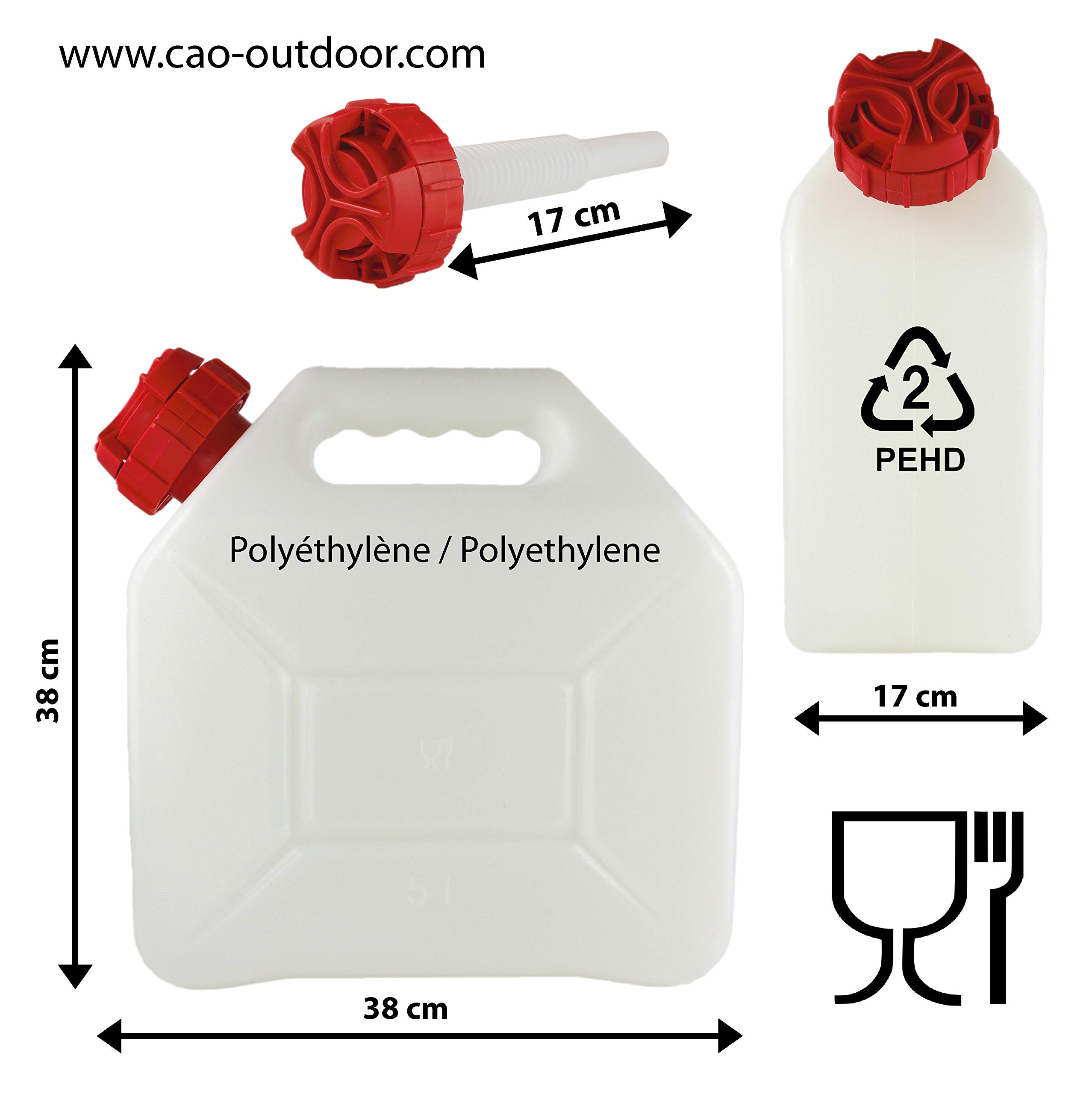 Negomix - Lot de 4 bidons jerrican plastique 20 litres - Polyéthylène