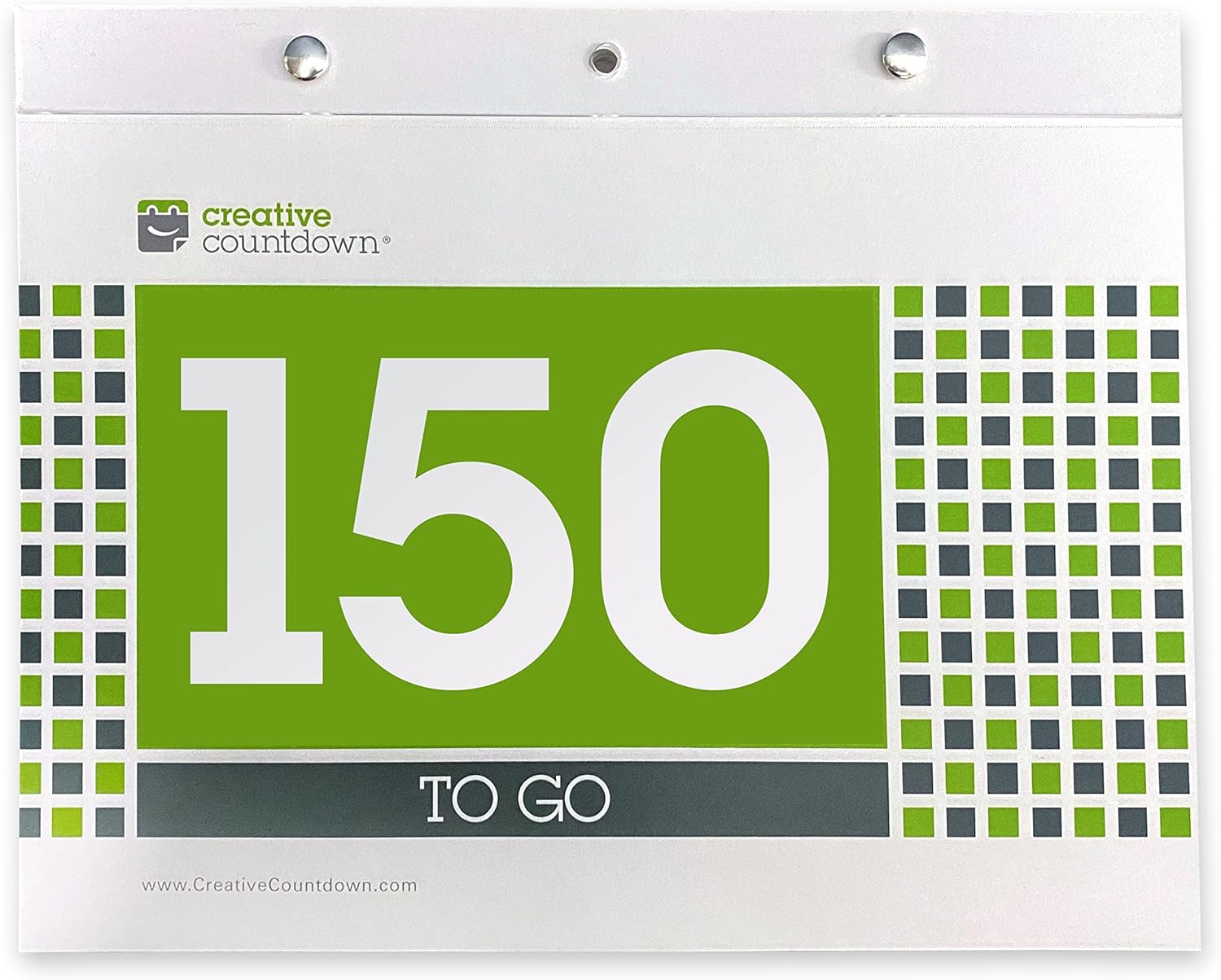 100 & 150 day Green Square Tear Off Countdown Calendar (Green, 150 Days)