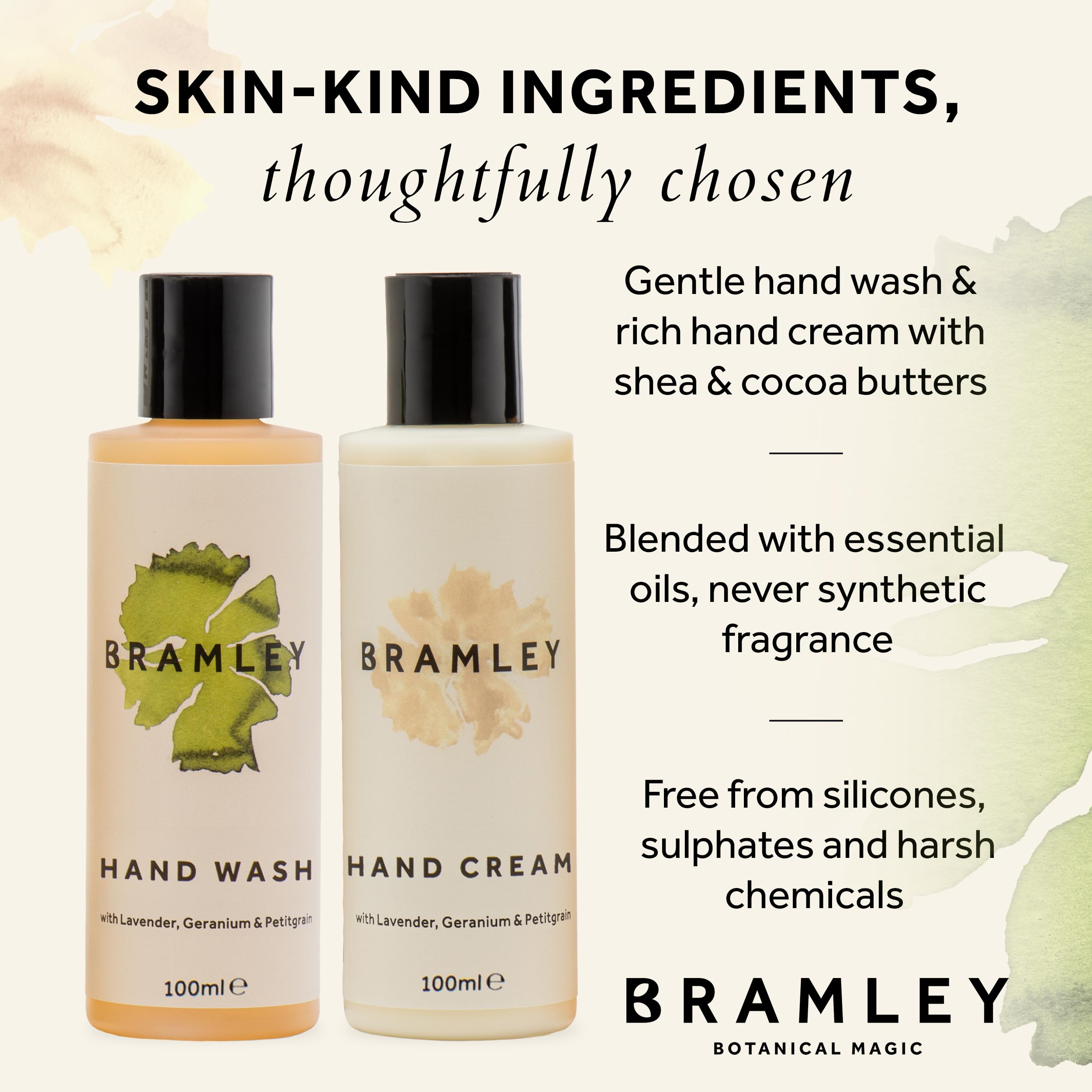 Bramley Discovery Hand Gift Set (2 x 100ml), Natural Lavender Hand Wash Liquid Soap & Cream Moisturiser, Uplifting Fragrance - Image 4