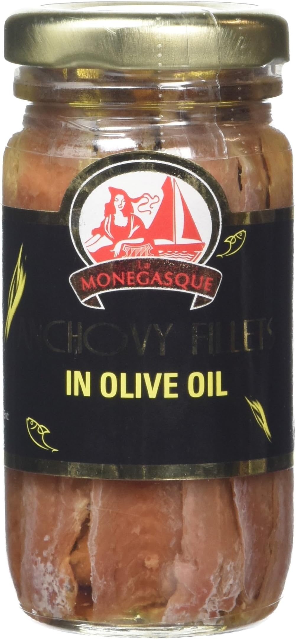 La Monegasque Anchovy Fillets In Olive Oil (41%) 100 g (Pack of 6)