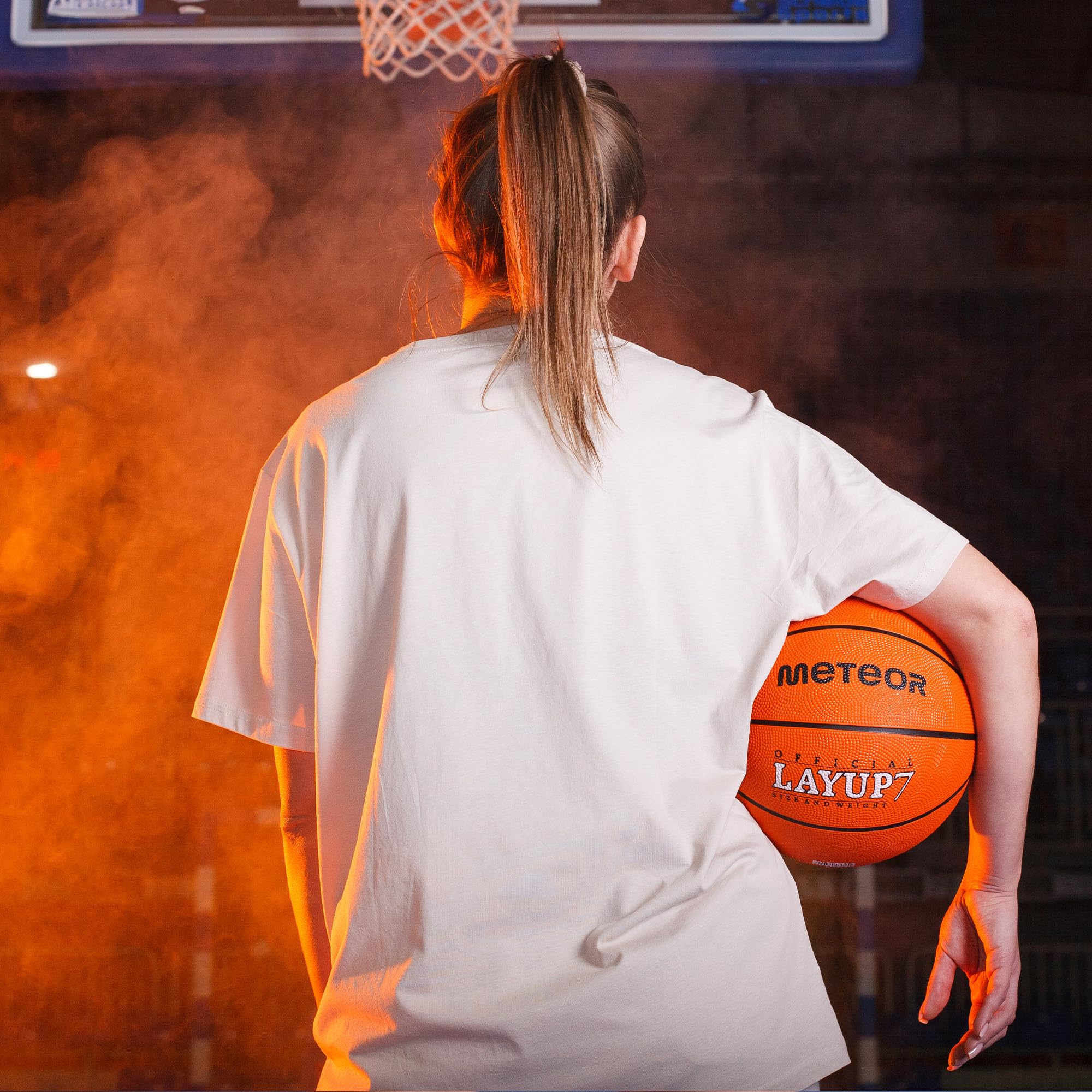 meteor Palla Basket Pallone Basketball - Taglia 5 o 6 o 7 - Giovani & Adulti Ideale per Formazione Pallacanestro - Layup