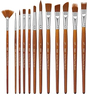 H&S Art Paint Brush Set – for Acrylic, Oil & Watercolour – Professio...